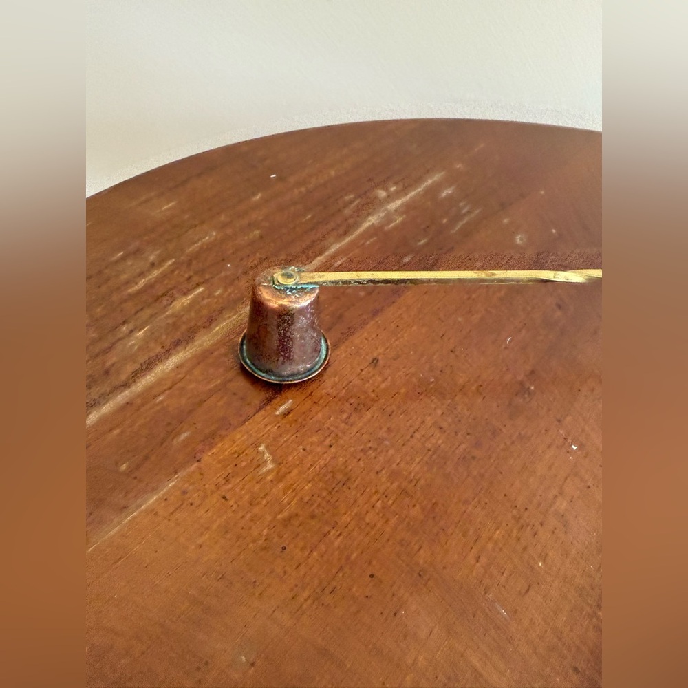 Vintage Copper Candle Snuffer with Solid Brass Spiral Handle 11" Long - Picture 3 of 6